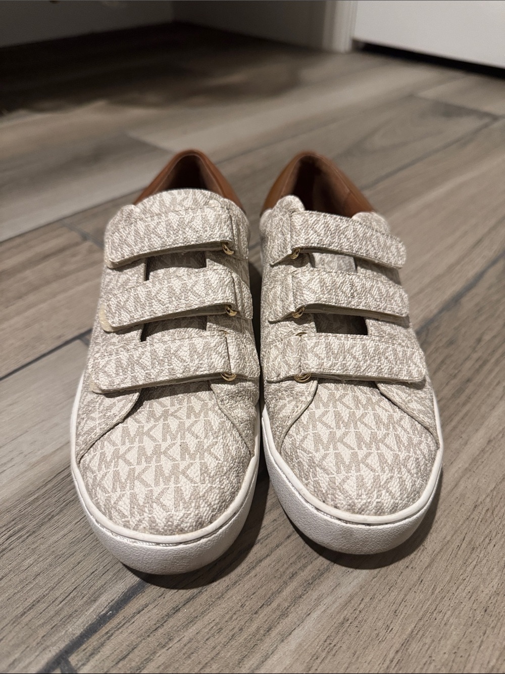 Michael Kors MK Monogram Triple-Strap Sneakers